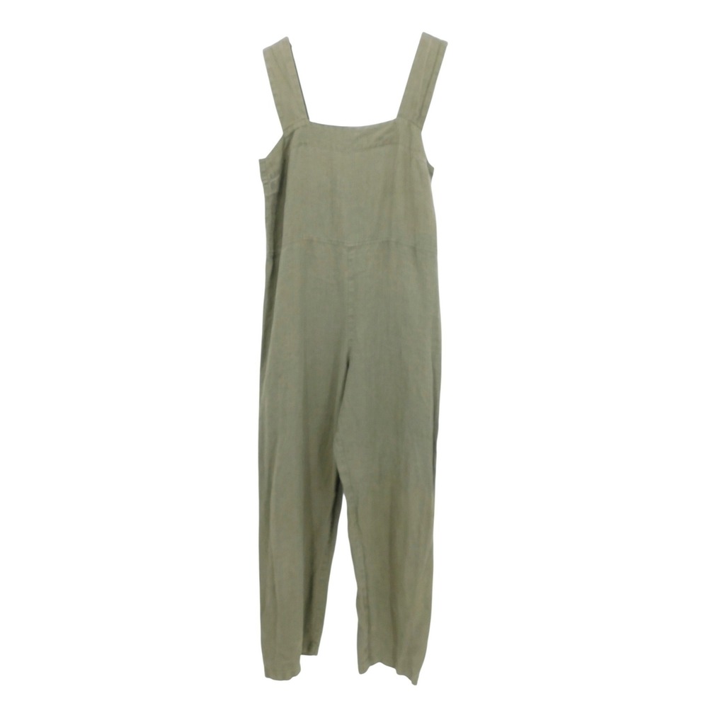 Love and Confuse 100% Linen Jumpsuit Sage Green‎ Sleeveless Square Neck Small